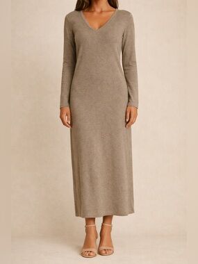 Wilfred Knit Jersey Dress – Taupe, Size Large